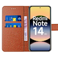 Miniatyrbild 3 av 6: Fodral för Xiaomi Redmi Note 14 5G (inte för 4G) Stöttålig Skydd Syntetiskt Läder Brun kastanj