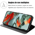 Miniatyrbillede 2 af 4: Full Cover Cover til Google Pixel 9 Pro XL - Beskyttelse Stødsikker Syntetisk Læder Flap Sort