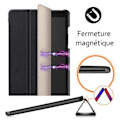 Miniatyrbild 2 av 4: Smart fodral - Toproduits® - Galaxy Tab A7 Lite 8,7" - Ultratunt - Stylus ingår - Mikrofiberskydd Svart