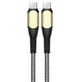 USB-C till USB-C-kabel 60W för iPhone 16, 16e, 16 Pro, 15 Pro Max - E.F.CONNECTION - Förstärkt nylon 1M Grå Grå