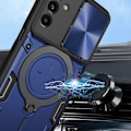 Miniatyrbild 3 av 6: Coque + 2 Härdade Glas för Xiaomi Redmi Note 14 4G (inte för 5G) Stötsäker Kamera Skydd Ripskydd - Marinblå marinblå