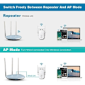 Miniatyrbillede 2 af 4: Wi-Fi Repeater 1200 Mbps Dual Band Wifi-forstærker 2,4 & 5 GHz