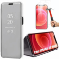 Miniatyrbillede 1 af 4: Cover til iPhone 12 Mini (5,4") Pakke med 2 hærdede briller Beskyttelse foran og bagpå Smart View blød sølv Silver