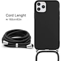 Miniatyrbillede 4 af 4: Coque - iPhone - 12 Mini - Silikone Blød - Sort - Beskyttelse med Kæde Svart