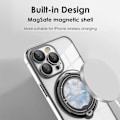 Miniatyrbillede 4 af 4: Etui + 2 hærdede briller til iPhone 16 Pro Max - Beskyttelse med roterende magnetisk ring og sort kant