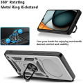 Miniatyrbillede 4 af 4: Taske til Xiaomi Redmi A3, Silver, Shockproof Armor PC + TPU med 360° roterende ringholder og kamerabeskytter