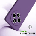 Miniatyrbillede 2 af 4: Coque til Xiaomi Redmi 14C, Silikone Matt Effekt Mørk Lilla + 2 Beskyttelsesglas - E.F.Connection® Mörklila