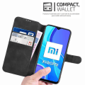 Miniatyrbillede 2 af 4: Xiaomi Redmi 9 Case, Retro Flip Magnetic Protective Wallet Case til Xiaomi Redmi 9 - Sort Svart