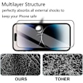 Miniatyrbild 4 av 4: 2 x helt härdat glas för iPhone 14 Pro Max (6,7") skärmskydd i glas Transparent med svart kant