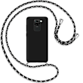 Miniatyrbillede 1 af 4: Taske til Redmi Note 9 (6,53") Ensfarvet Blød Anti-Shock Anti-ridse Silikone Inkluderet Universal Nakkestrop Sort Svart