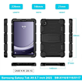 Miniatyrbillede 2 af 6: Cover til Samsung Galaxy Tab A9 (8,7 Tommer) Hel beskyttelse mod stød Hybrid med støtte - Sort Svart