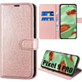 Miniatyrbild 1 av 4: Coque för Google Pixel 9 Pro - MÄRKE - Flip Case Läder Effekt - Rosa - Mjuk - Fällbart Stöd Rosa