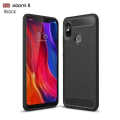 Miniatyrbillede 1 af 4: Xiaomi Mi 8 Carbon Fiber Resilient TPU Shockproof Protective Armor Case til Xiaomi Mi 8 6.21" Sort Svart