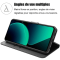 Miniatyrbillede 2 af 4: Coque + 2 Beskyttelsesglas - Xiaomi - 13T/13T Pro - Stødabsorberende Etui - PU Læder - Sort Svart