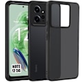 Miniatyrbillede 1 af 4: Beskyttelsesskal - Xiaomi - Redmi Note 12 5G - Sort Silikone - Gennemsigtig Hårdt Plast - Ridsefast Svart