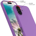 Miniatyrbild 3 av 4: Silikonfodral för iPhone 16 Plus - Ultra Slim Mjukt Matt Skydd Lila + 2 härdade glasögon