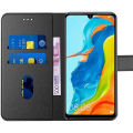 Miniatyrbillede 4 af 4: Etui til Huawei P30 (6,1") Sort tegnebog Anti-ridsestabil Elegant Sort Svart