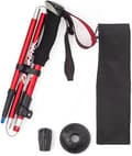 Folding hiking pole with 5 sections and good shock absorption - Adjustable height 1-pack Red