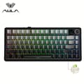AULA F75 Max 75% Mechanical Gaming Keyboard, Wireless Hot-Swap Keyboard with TFT Display, Knob, RGB Backlight, PC/Mac/Linux, Black