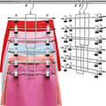 Foldable 6-Layer Metal Hanger – Space-Saving Trouser Hangers/Clothes Hanger, Black Organizer 2pcs