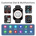Miniatyrbild 5 av 6: Världspremiär KUMI KU6 Meta Smart Watch 1,96 tum NFC Smartwatch Bluetooth Call Sport Pulsmätare IP68 Vattentät Silver