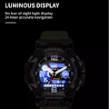 Miniatyrbild 3 av 6: SMAEL Herrklockor 50m Vattentät Watch Military Man Watch Digital 8072 Dual Display Watch Quartz Led Digital KAHQI