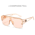 Miniatyrbild 4 av 6: Nya lyxiga överdimensionerade solglasögon för män Brand Designer solglasögon för kvinnor Mode Gradient Square Shades Leopard Tea AS Picture