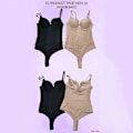 Miniatyrbild 6 av 6: Beonlema Body Shapewear för kvinnor Stål Benbantning Platt magväst Sexig stringtrosa Midja Waist trainer Magkontroll underkläder Black M