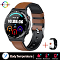 Miniatyrbild 1 av 6: Smärtfri Icke-invasiv Blodsocker Watch Män EKG PPG Laserbehandling Hälsa Blodtryck Sport Smartklocka GlucometerWatch brown leather