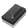 Miniatyrbild 1 av 6: Cizicoco kreditkortshållare 2020 Ny aluminiumlåda Kortplånbok RFID PU Läder Pop Up Case Magnet Kolfiber Myntväska Carbon fiber black