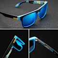Miniatyrbild 3 av 6: KDEAM Polarized Designer Square Solglasögon Herr eller Dam Elastisk målarram Spegel Solglasögon 17 färger tillgängliga C17 Matte Black