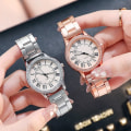 Miniatyrbild 5 av 6: Stålband Enkel Casual Watch Retro Roman Rhinestone Luminous Quartz Watch Lyxarmbandsur för kvinnor 128RD