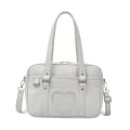 Miniatyrbild 1 av 6: Japansk skolhandväska Pu-läder Hjärtformad Jk Uniform Bag Japansk High School Uniform Laptopväska Grayish White Large