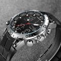 Miniatyrbild 3 av 6: FOXBOX Sport Herrklockor Toppmärke Lyx Dual Display Quartz Watch For Herr Militär Vattentät Klocka Digital Elektronisk Watch Black 3