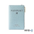 Miniatyrbild 1 av 6: Band PU Läder Cover RFID-blockering för kort Resepasshållare Plånbok Organizer Herr Kvinnor Case Blue