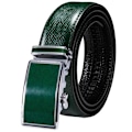 Miniatyrbild 1 av 6: Högkvalitativt grönt äkta läder Herrbälten Lot Styles Automatiska spännen för klänning Jeans Kostym Herr Midjeband Bälte Bröllopspresent 2202DMI(.869) 130cm(.869)
