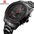 Miniatyrbild 2 av 6: Lyxmärke NAVIFORCE Herrmode Sportklockor Herr Quartz Analog Digital klocka Man Watch i hel stål relogio masculino BBO