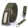 Miniatyrbild 1 av 6: Nytt mode herrbälte Toppkvalitet Bekväma nylon för män Metall Automatiskt spänne Ung Canvas Taktisk designerbälte Green Belt B Match 120cm Adjustable