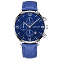 Miniatyrbild 1 av 6: Mode Genève Män Datum Legering Case Syntetiskt Läder Analog Kvarts Watch Man Klocka Toppmärke Lyx Relogio Masculino 17 Blue-Silver-Blue