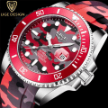 Miniatyrbild 2 av 6: LIGE New Fashion Herrklockor Toppmärke Lyx Kamouflage Quartz Watch Man Sport Röd Watch för män Reloj Hombre Gold