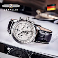 Miniatyrbild 6 av 6: 2022 New Zeppelin Watch Fashion Three Eyes Running Second Multifunktionell Chronograph Top Leather Business Quartz Watch Type 2