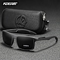 Miniatyrbild 4 av 6: KDEAM Rectangular Ultra Light TR90 Solglasögon Herr Polariserad TAC 1,1 mm Tjocklek Lins Solglasögon Kvinnor Sport Kat.3 C1 Bright Black TR90 Polarized