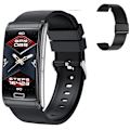 Miniatyrbild 1 av 6: E600 EKG Smart Watch Herr Icke-invasiv Blodsocker Puls Blodtrycksmätare Sportsteg Smartwatch Dam Android add metal black(.1252)