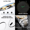 Miniatyrbild 3 av 6: POEDAGAR Lyx Business Herrklockor Sport Märke Rostfritt Stål Lysande Vattentät Quartz Armbandsur For Man Kalender 2023 Ny silver white and box