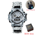 Miniatyrbild 1 av 6: SHIYUNME Watch för män LED Quartz Vattentät Armbandsur för män Mode Utomhussport Digital klocka Klockor Relogio Masculino Camouflage grey box