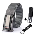 Miniatyrbild 1 av 6: Nytt mode herrbälte Toppkvalitet Bekväma nylon för män Metall Automatiskt spänne Ung Canvas Taktisk designerbälte Gray Belt B Match 120cm Adjustable