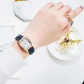 Miniatyrbild 6 av 6: Casual Damklockor Armband Läderarmband Oval Quartz Watch Damklocka Watch Relogio Feminino Brun klocka 4505White