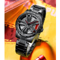 Miniatyrbild 6 av 6: 2022 Män Rim Hub Klockor Sportbil Watch Rotation Vattentät Sport Rostfritt stål Armbandsur Bil Quartz Herrklockor LBR