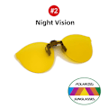Miniatyrbild 1 av 6: VIVIBEE fyrkantsspegel för män Flip-up Clip on Polarized Night Vision Körglasögon UV400 Dam Solglasögon Fiske Närsynt 2 Night Vision Without Plastic Case