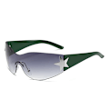 Miniatyrbild 1 av 6: Modedesigner Solglasögon Dam Lyx Trendiga y2k Solglasögon Kvinna Shade Rosa glasögon Goggle 2000-talet lentes de sol mujer green gradient gray as shown